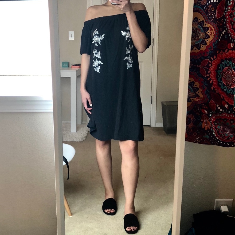 Top Shop embroidered Bardot dress
